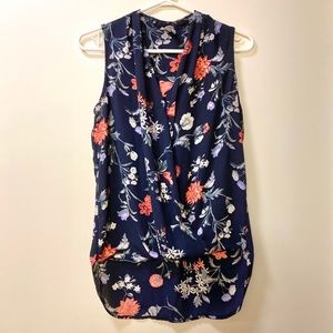 Dynamite Floral Sleeveless Wrap Blouse (XS-S)